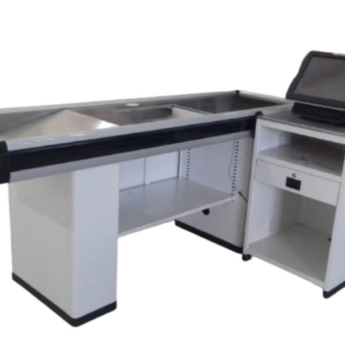 L-Shaped Checkout Table for Supermarkets